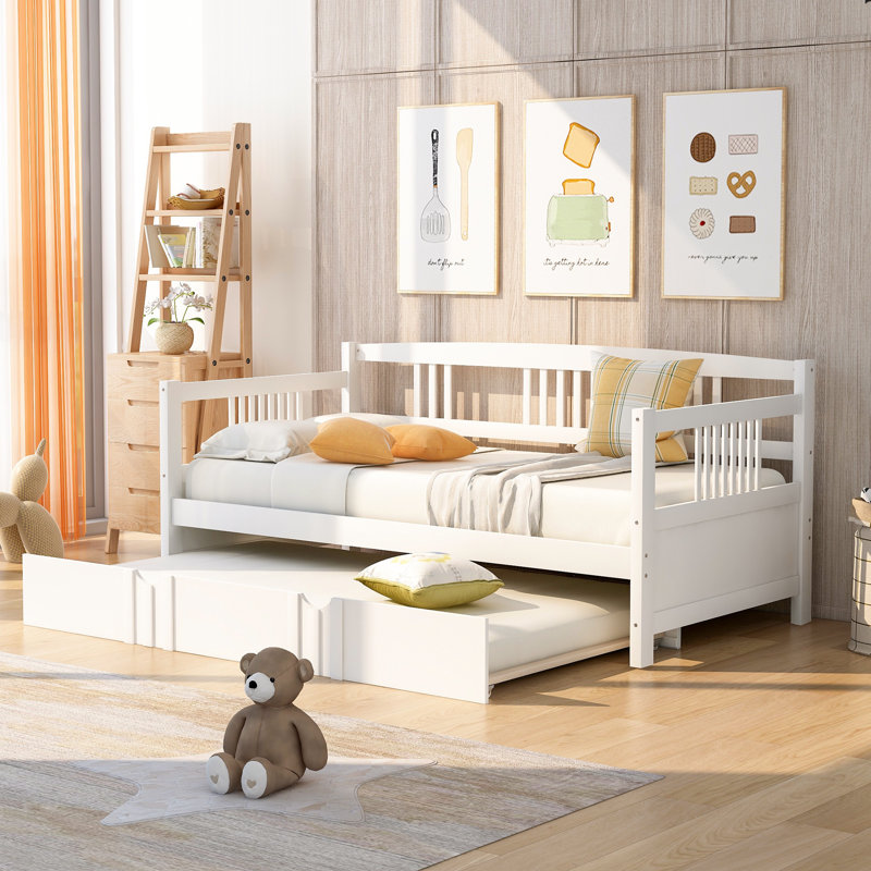 Kellar Full Solid Wood Daybed with Trundle by Viv Rae Viv Rae Color White Size Twin